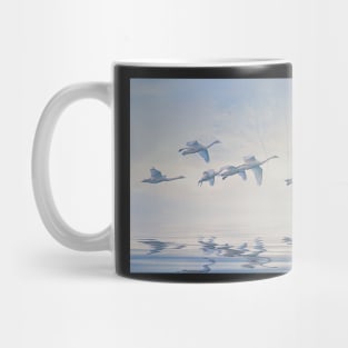 Swans Christmas card Mug